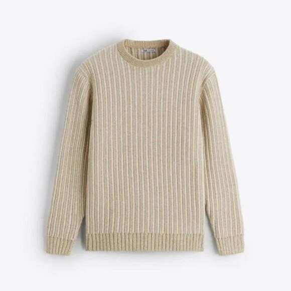 ZARA TEXTURED STRIPED SWEATER - Picture 4 of 6